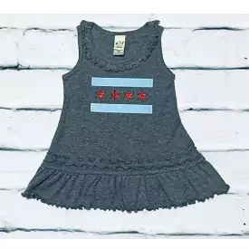 18 Month Chicago Flag Baby Dress