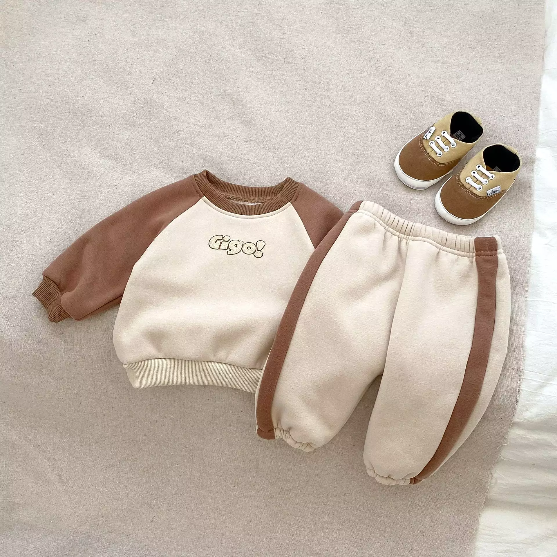 2 Pieces Set Baby Kid Boys Letters Color-blocking Hoodies Sweatshirts And Pants Wholesale 23101933