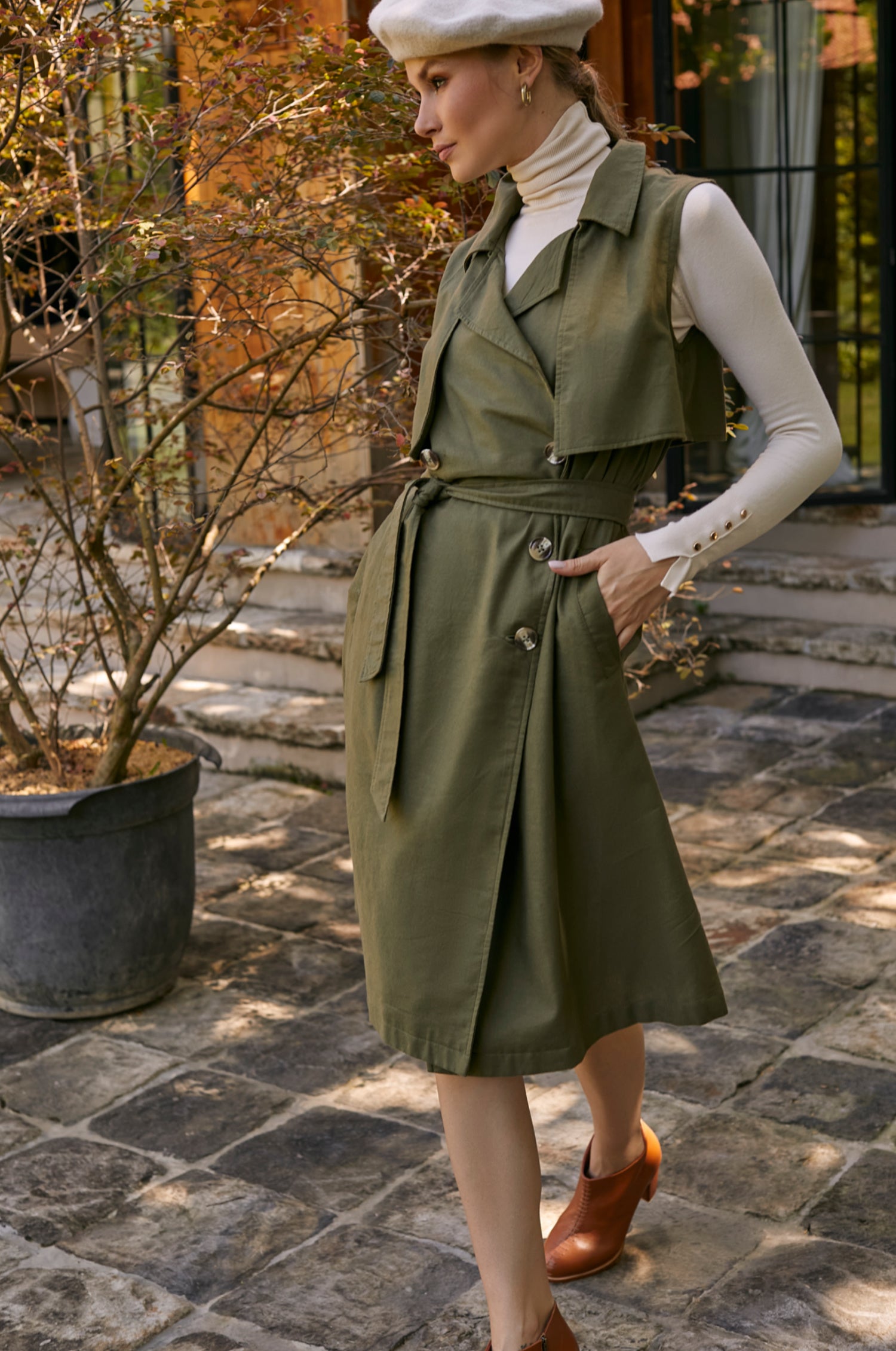 Arden Belted Vest Trench