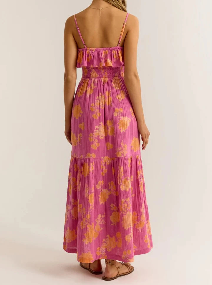 Bahari Sunshine Midi Dress - Raspberry Sorbet