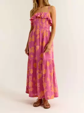 Bahari Sunshine Midi Dress - Raspberry Sorbet