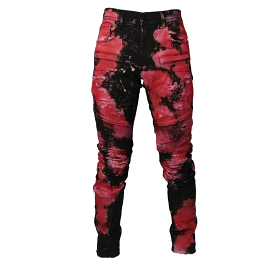 Biker Bleached Spot Denim (Red Hawaii) /C5