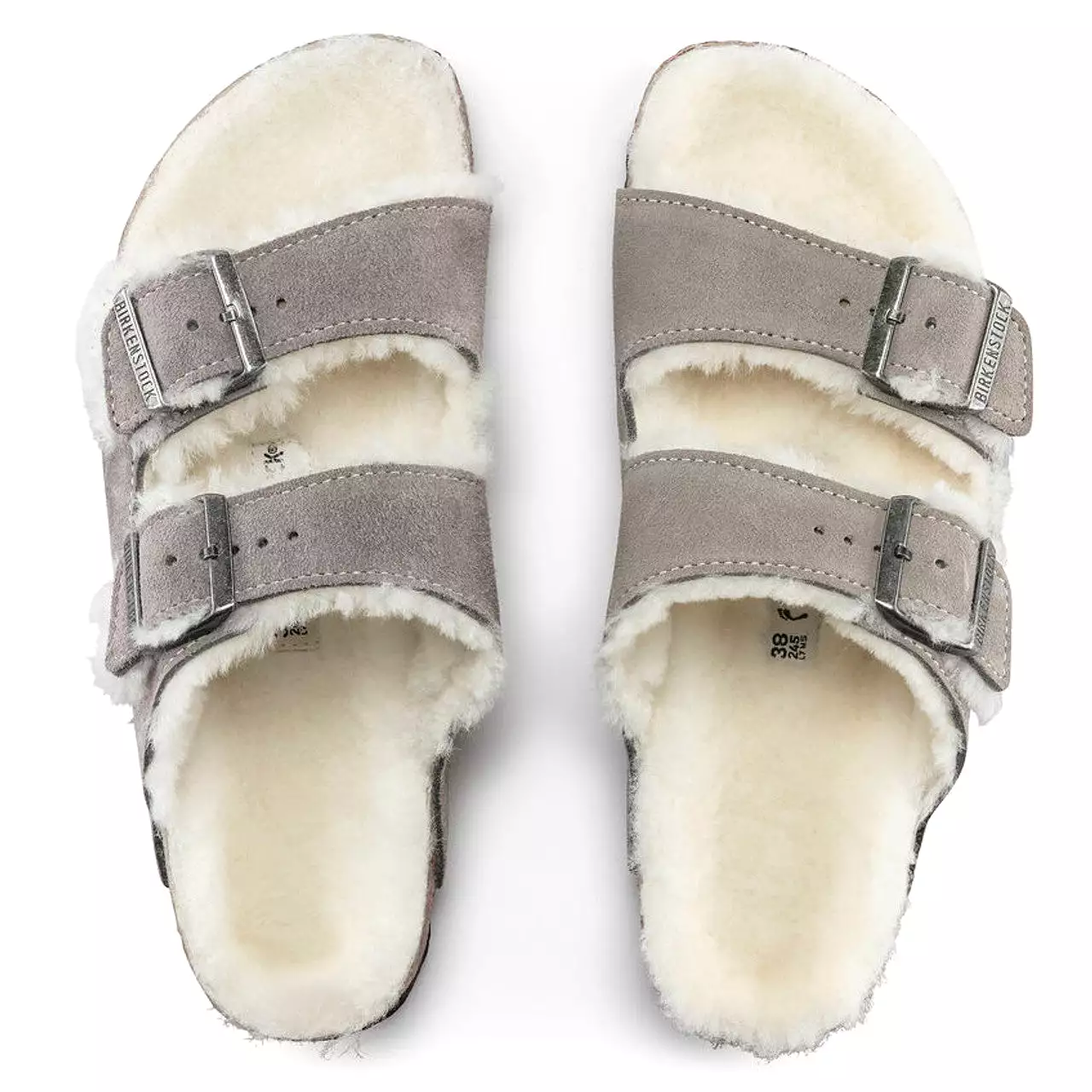 Birkenstock - Arizona Shearling Suede Stone Coin R 1017402