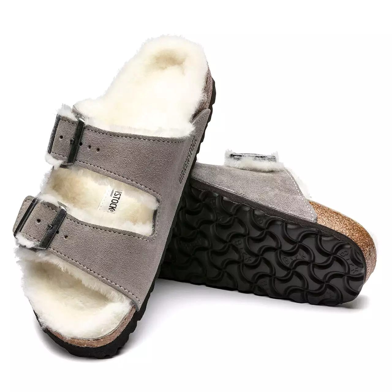 Birkenstock - Arizona Shearling Suede Stone Coin R 1017402