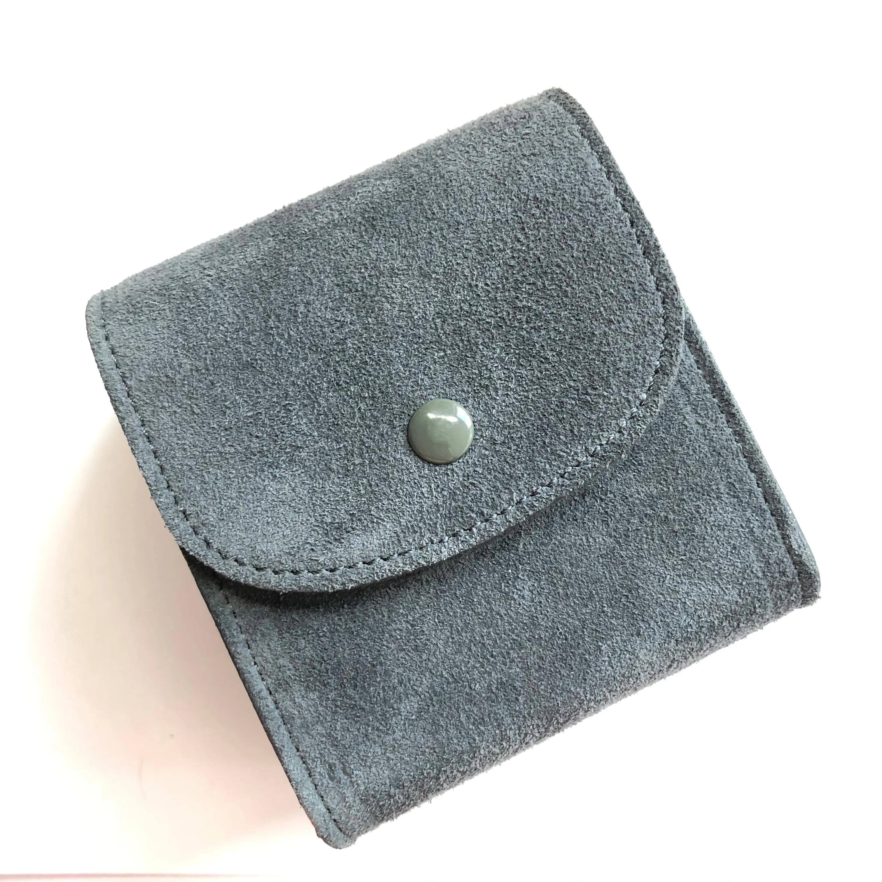 CARTIER Gray Genuine Suede Leather Pouch/Case with Pillow