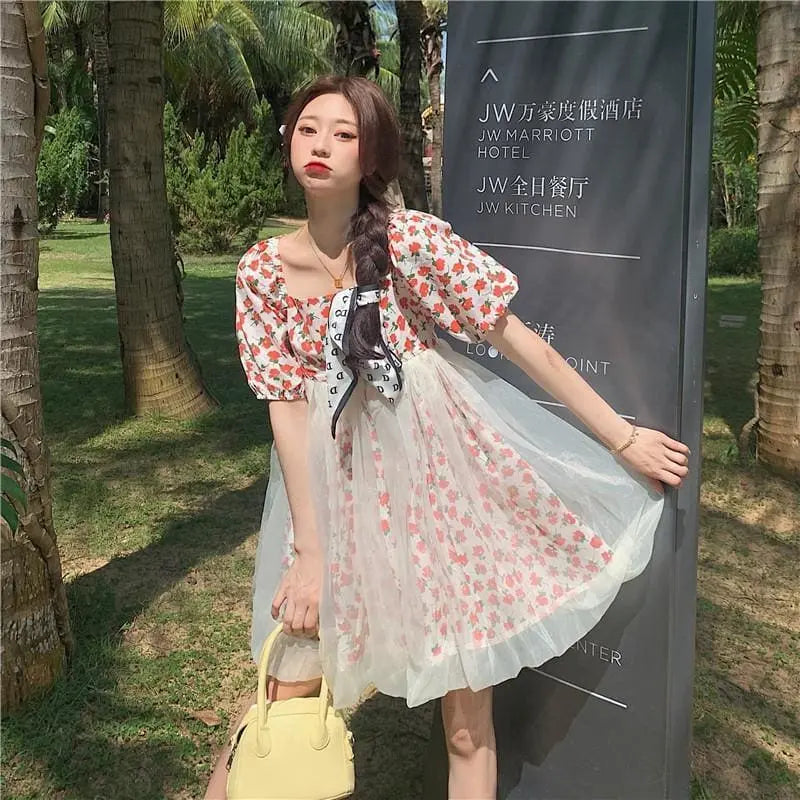 Cute Summer Flowers Gauze Fairy Dress MM1646