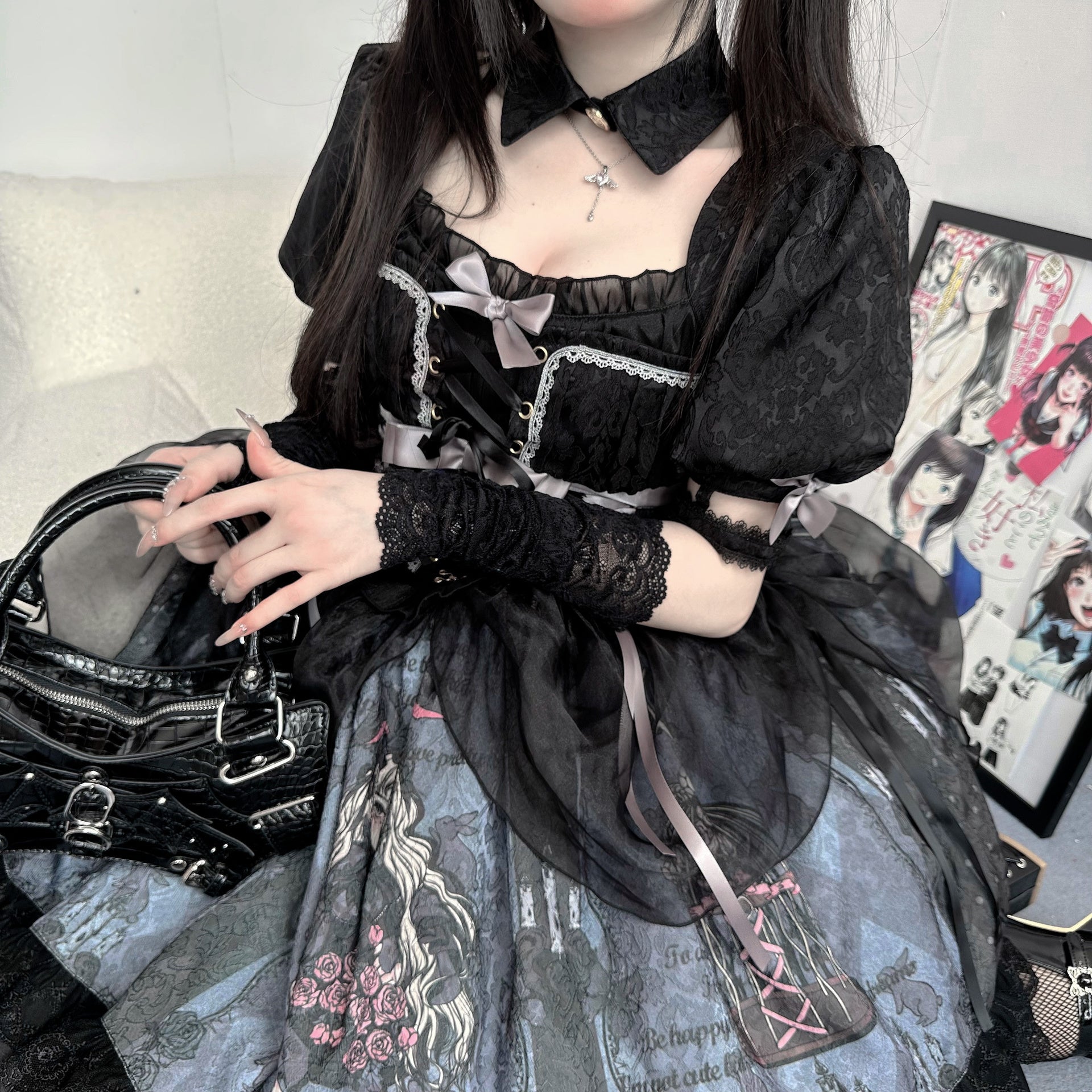 Deep In Roses Sweet Princess Dark Lolita Dress ON818