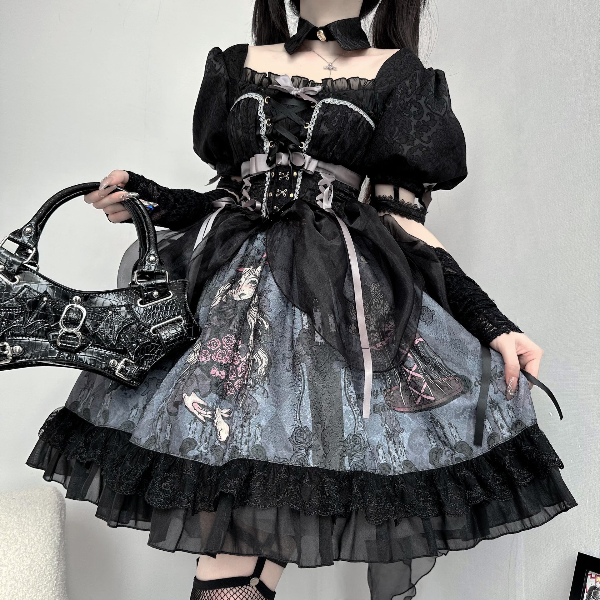 Deep In Roses Sweet Princess Dark Lolita Dress ON818