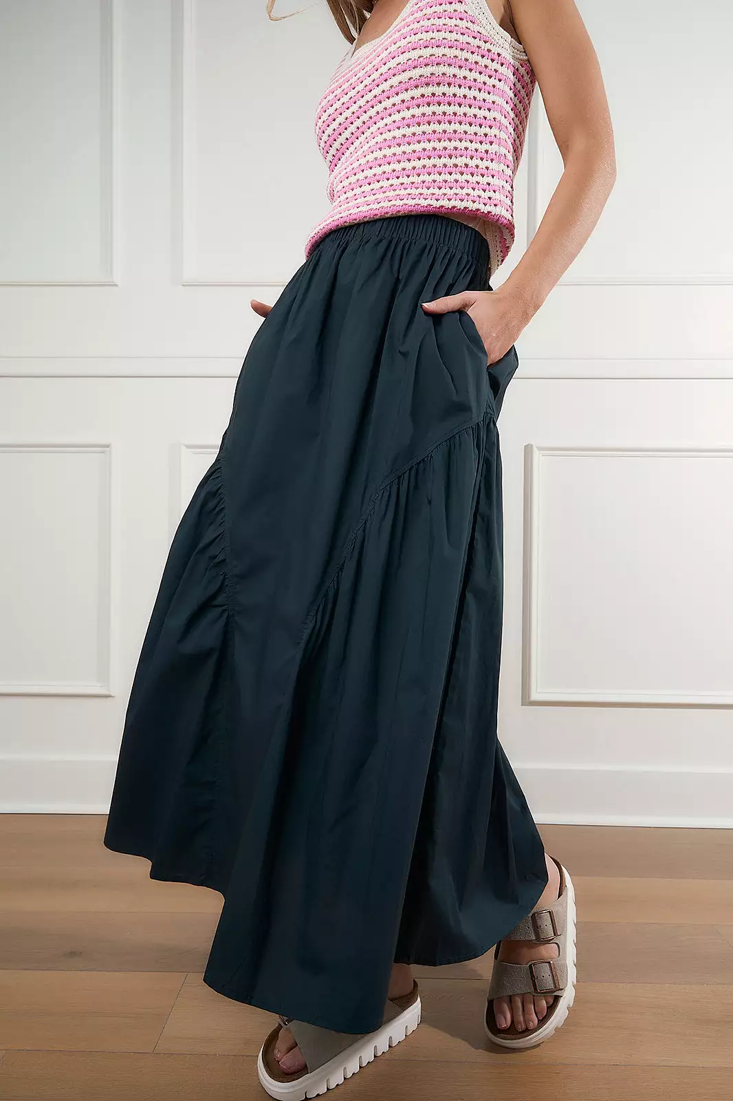 Deep Sea Cotton Flounce Skirt