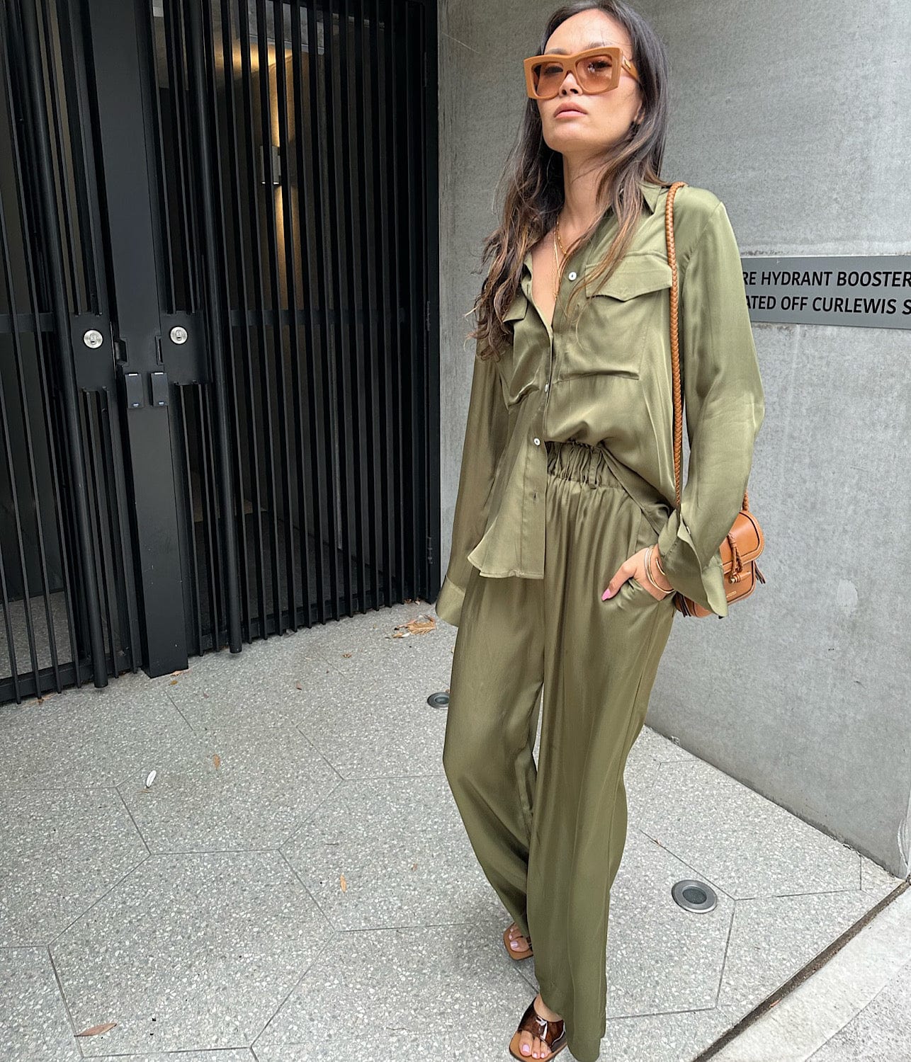 DRAPED SHIRT- KHAKI