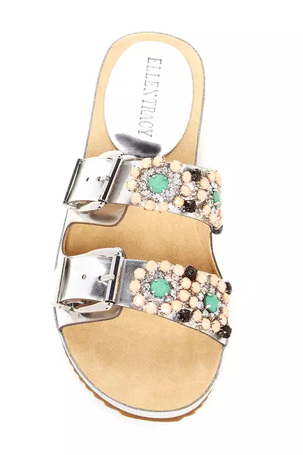 ELLEN TRACY Women's •Patrick• Jeweled Buckle Sandal