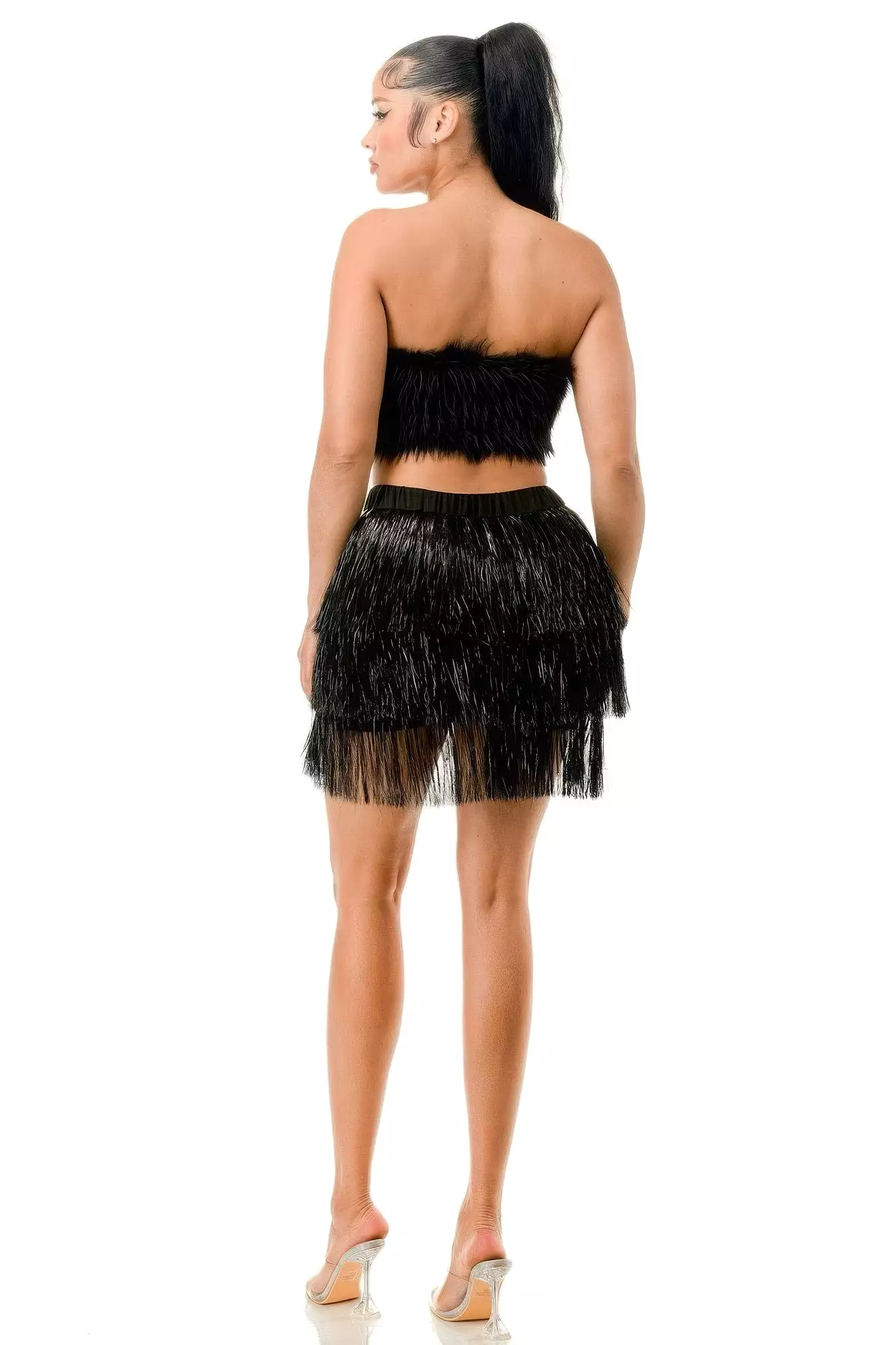 Fringe Metallic Skirt