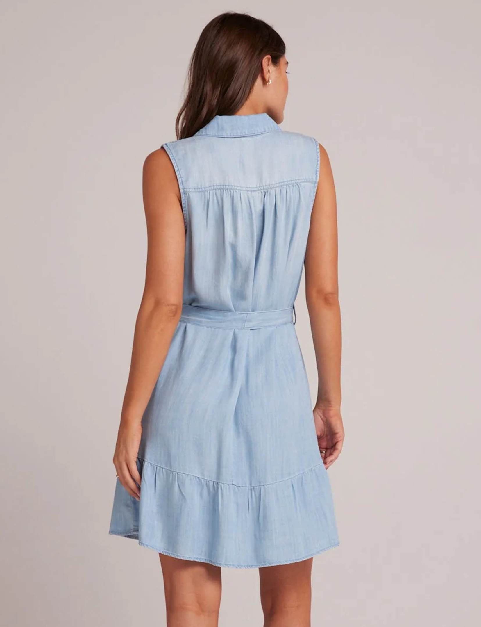 Gathered Ruffle Shirt Dress, Caribbean Wash