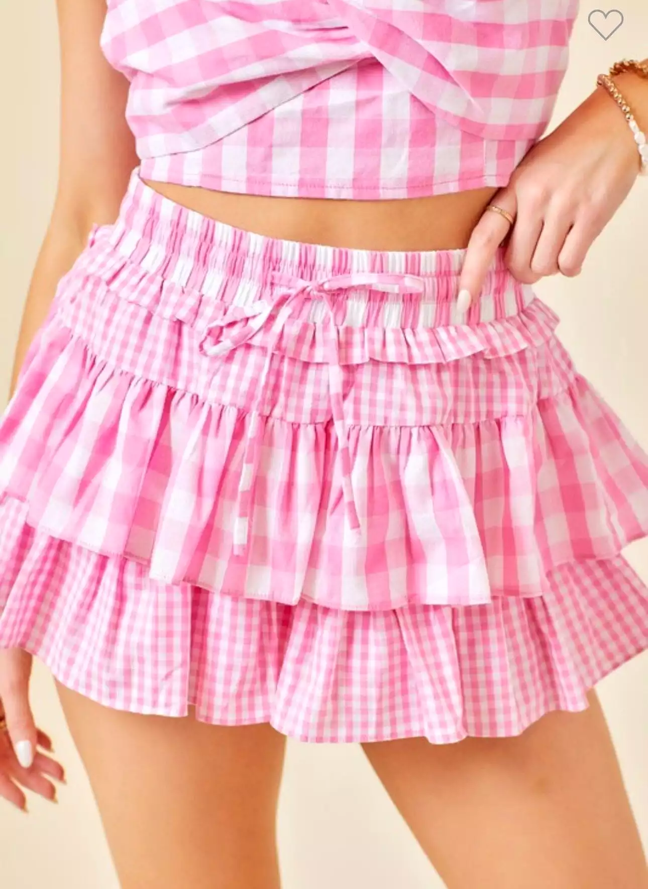 Gingham All the Ruffles Skort