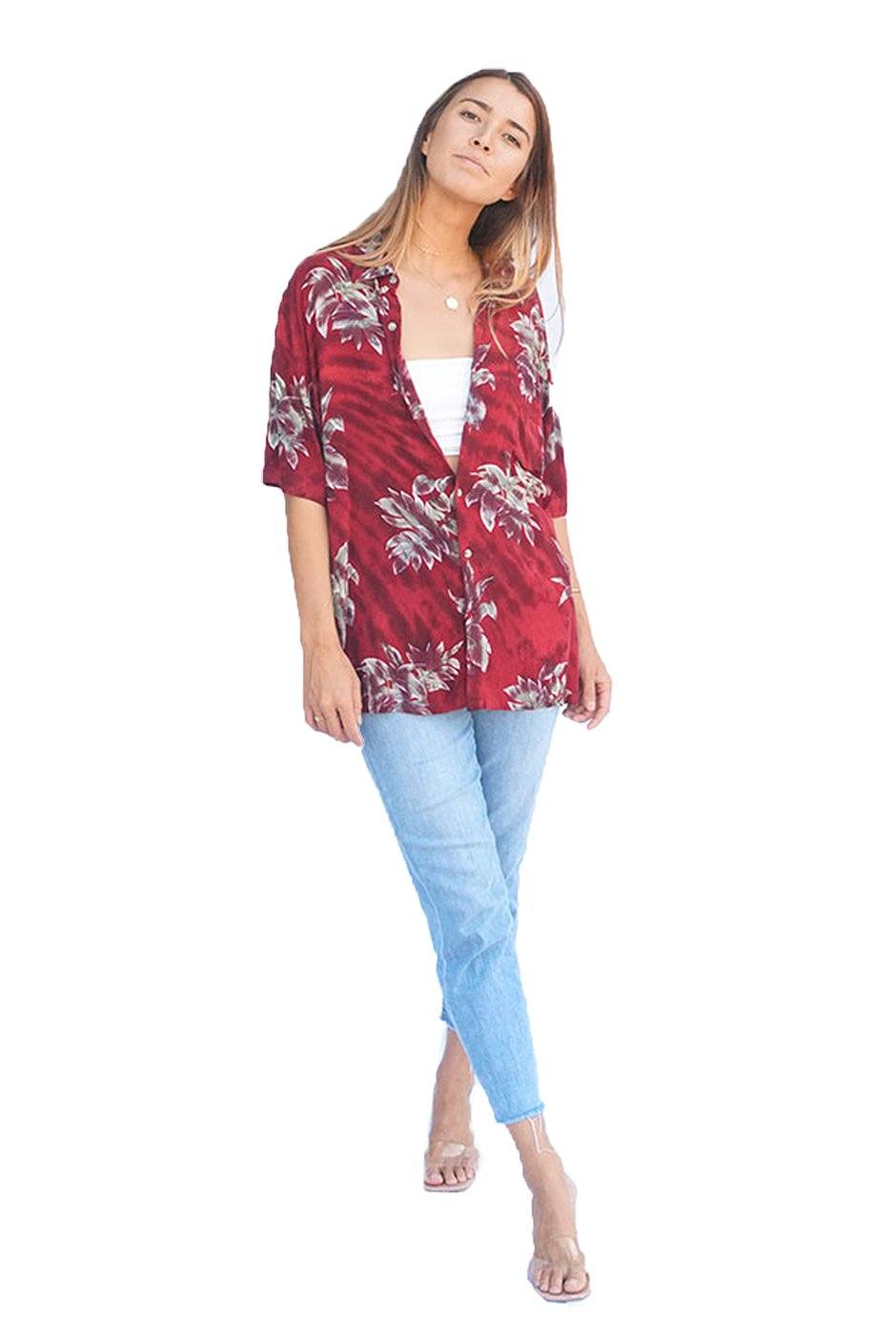 Hawaiian Kai Shirt // Red Hot Tie Dye