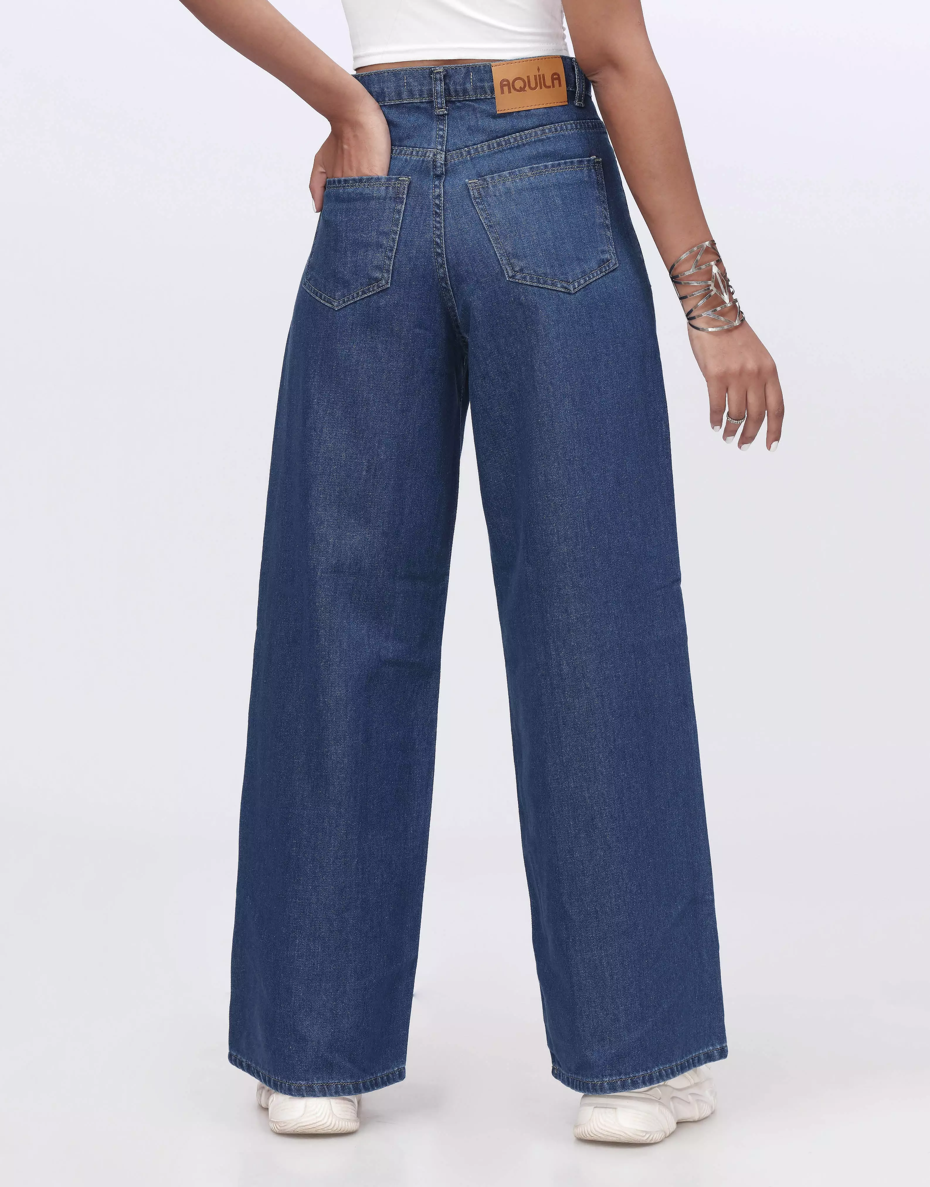 High Rise Wide Leg Jeans Indigo