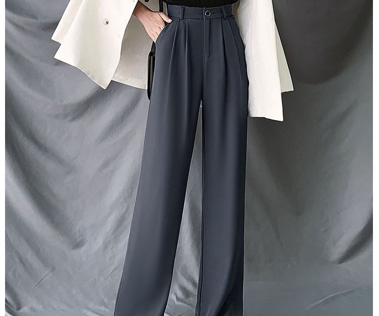 High-Waist Wide-Leg Dress Pants dd15