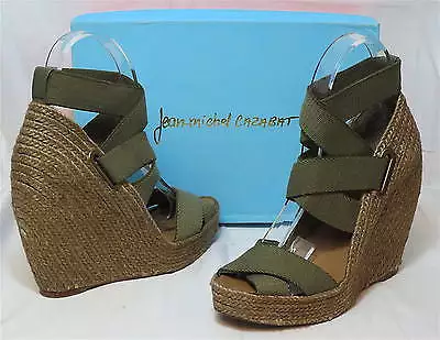 JEAN-MICHEL CAZABAT Women's Zesta Wedge - Khaki - SZ EU36 NIB - MSRP $295!