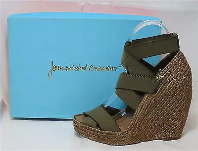 JEAN-MICHEL CAZABAT Women's Zesta Wedge - Khaki - SZ EU36 NIB - MSRP $295!