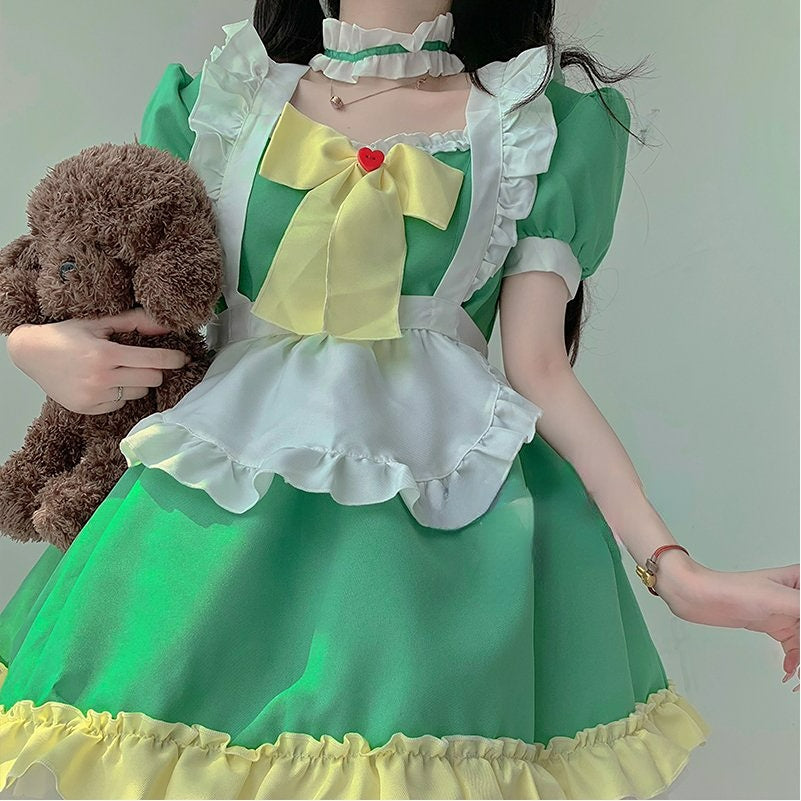 Kawaii Green Spring Maid Dress ON652