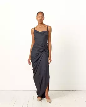 La Robe Saudade Loungue Dress in Dark Navy