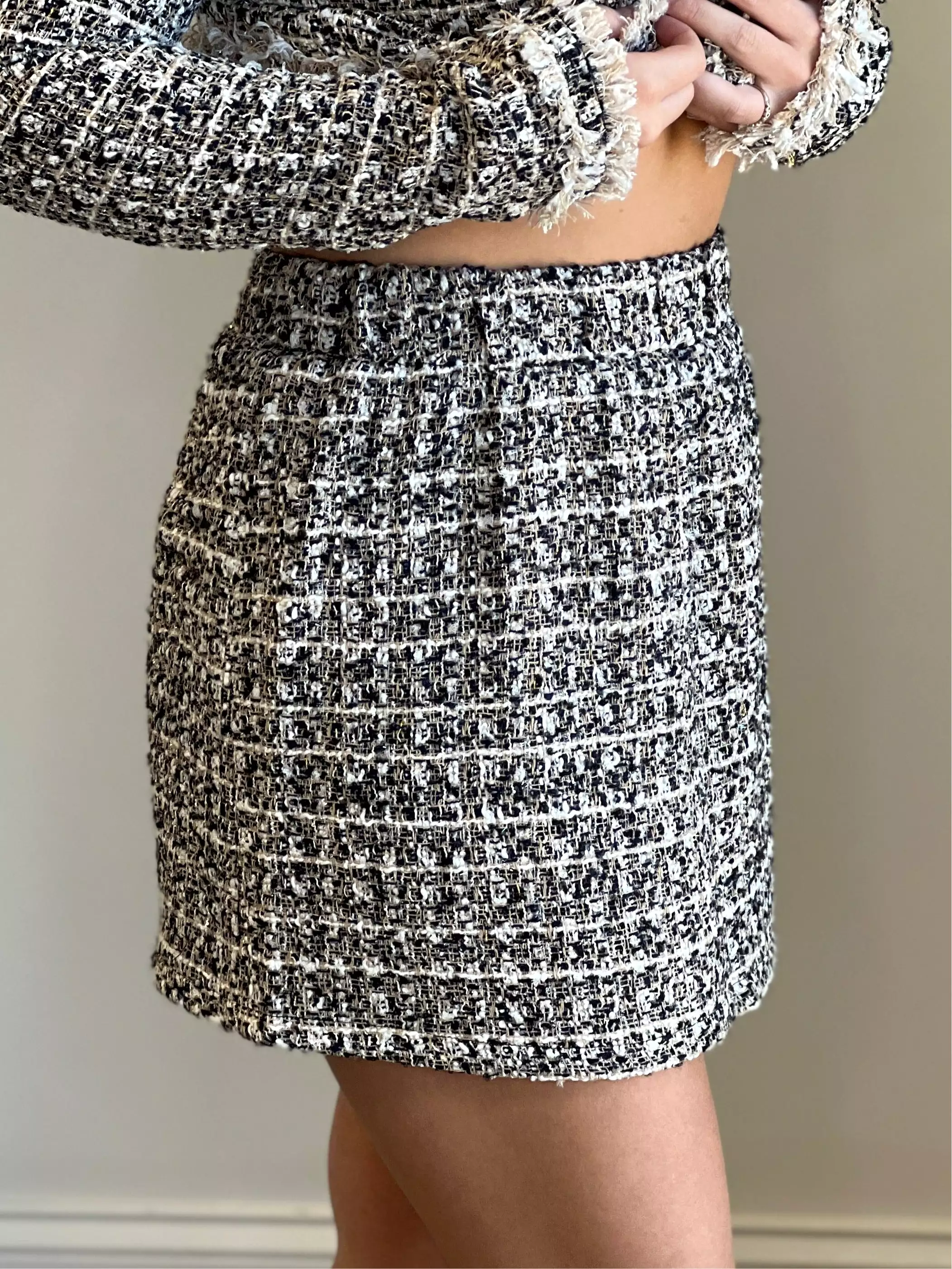 Madi Navy Tweed Skirt