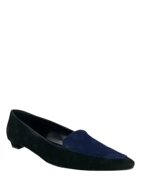 Manolo Blahnik Bicolor Suede Pointed Toe Skimmer Flats Size 8