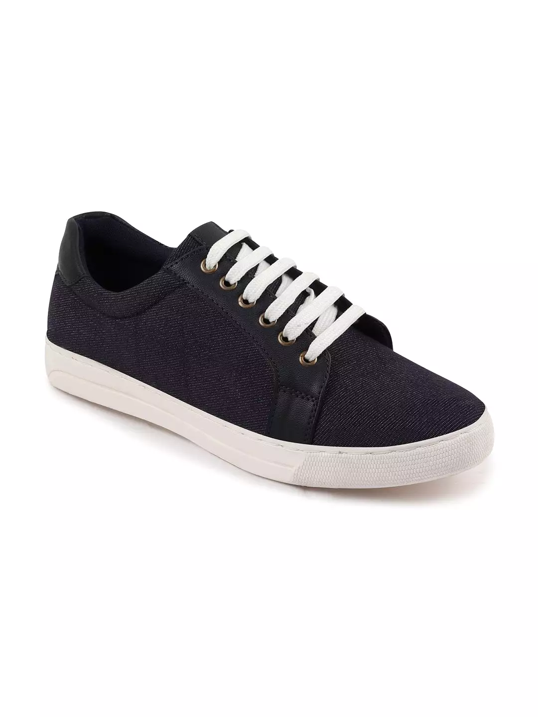 Men Blue Trending Lace Up Denim Sneakers