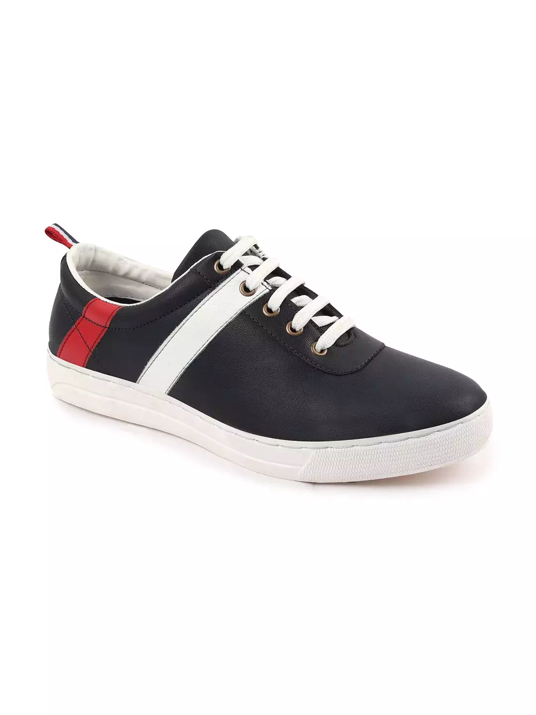 Men Navy Blue/White Stylish Lace Up Sneakers