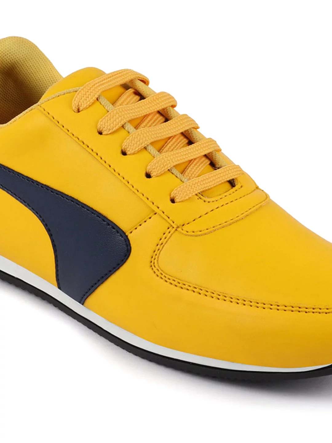 Men Yellow Trendy Lace Up Sneakers