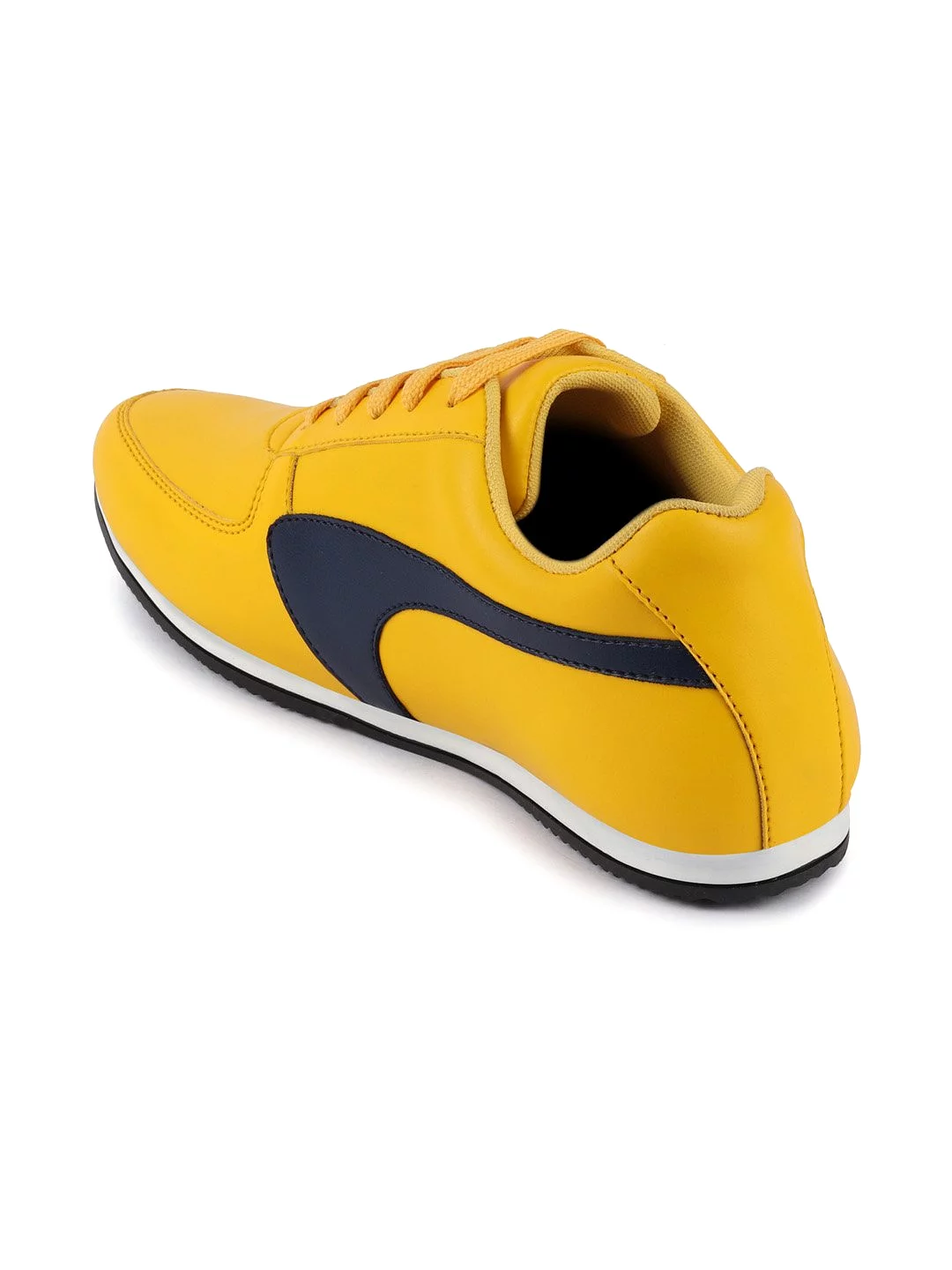 Men Yellow Trendy Lace Up Sneakers