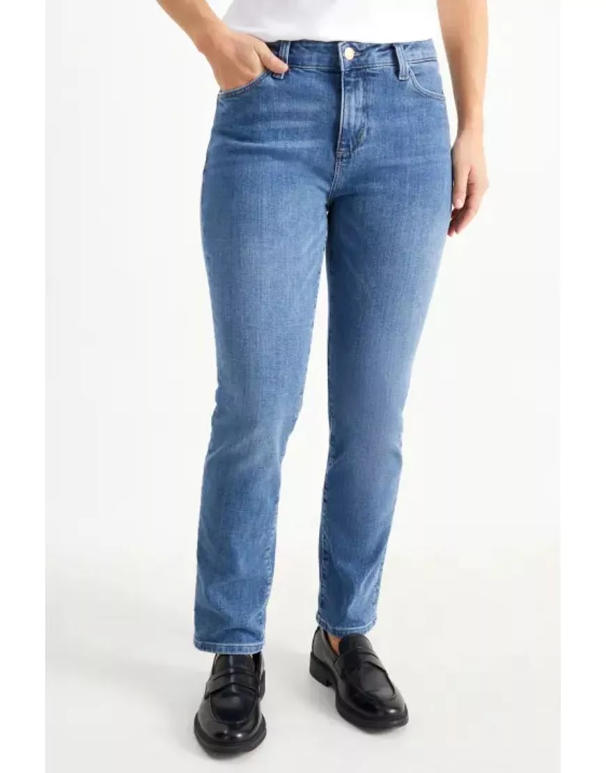 Mid Rise Slim Jeans Stretchable Dark Blue