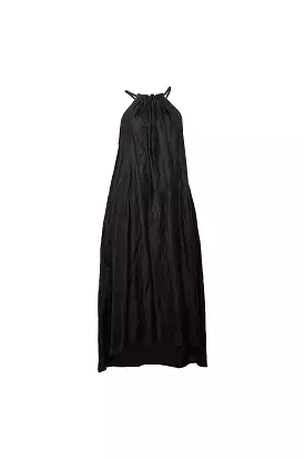 Midi Linen Dress - Black (OS)