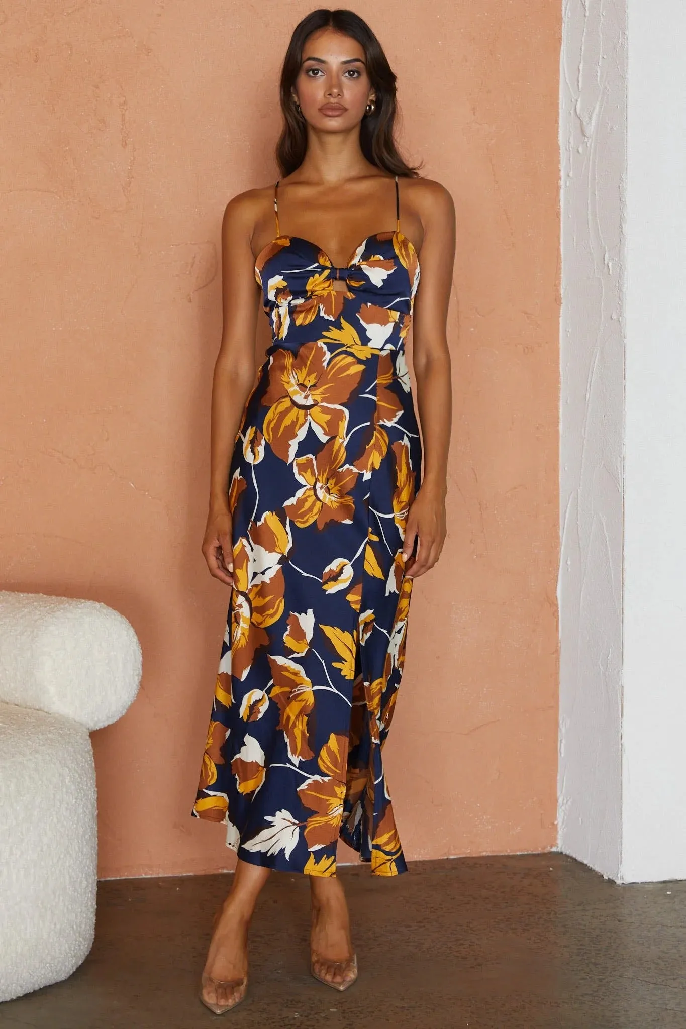 Milani Midi Dress - Navy Print