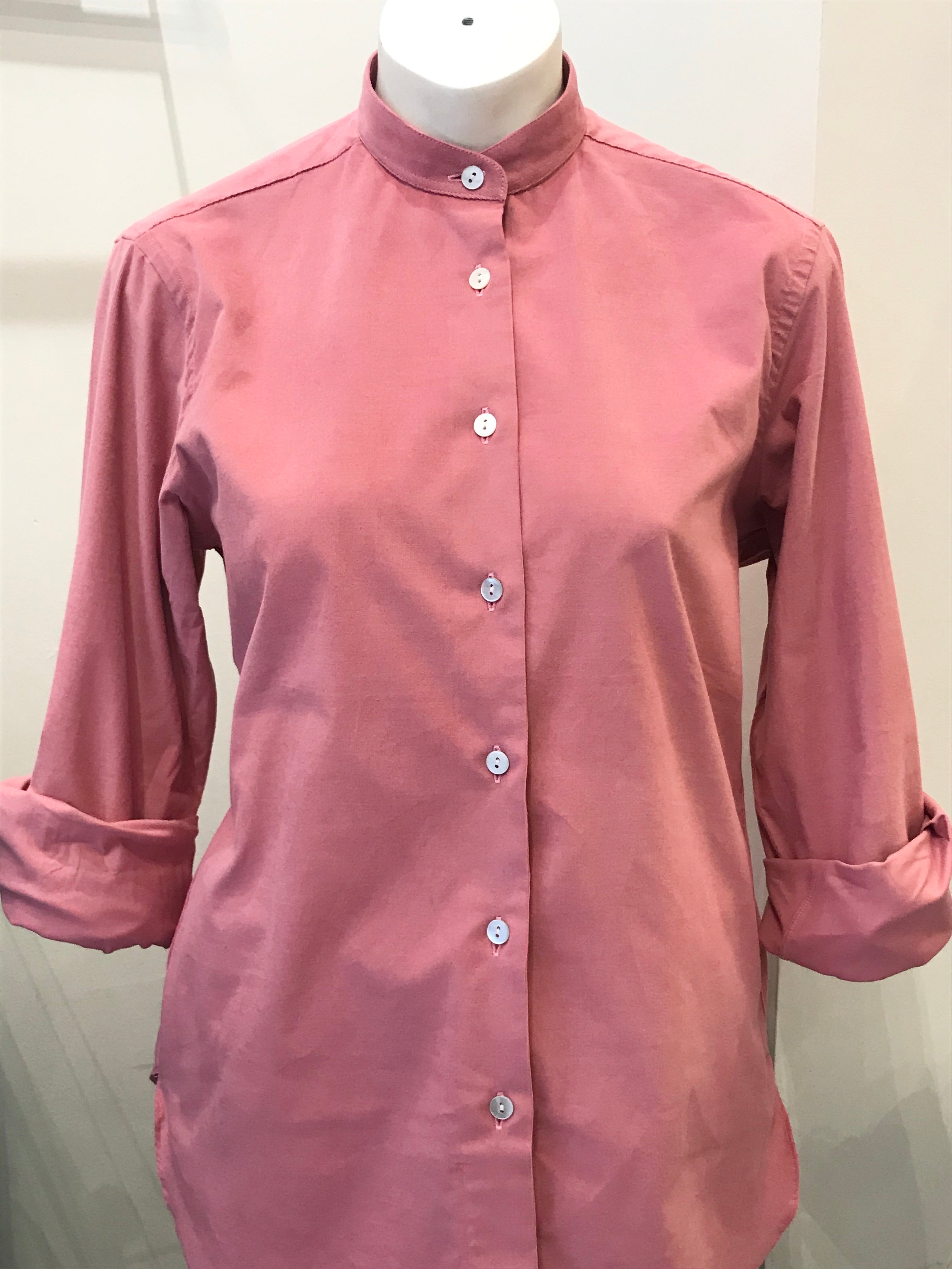 Monnalisa pink cord collarless shirt