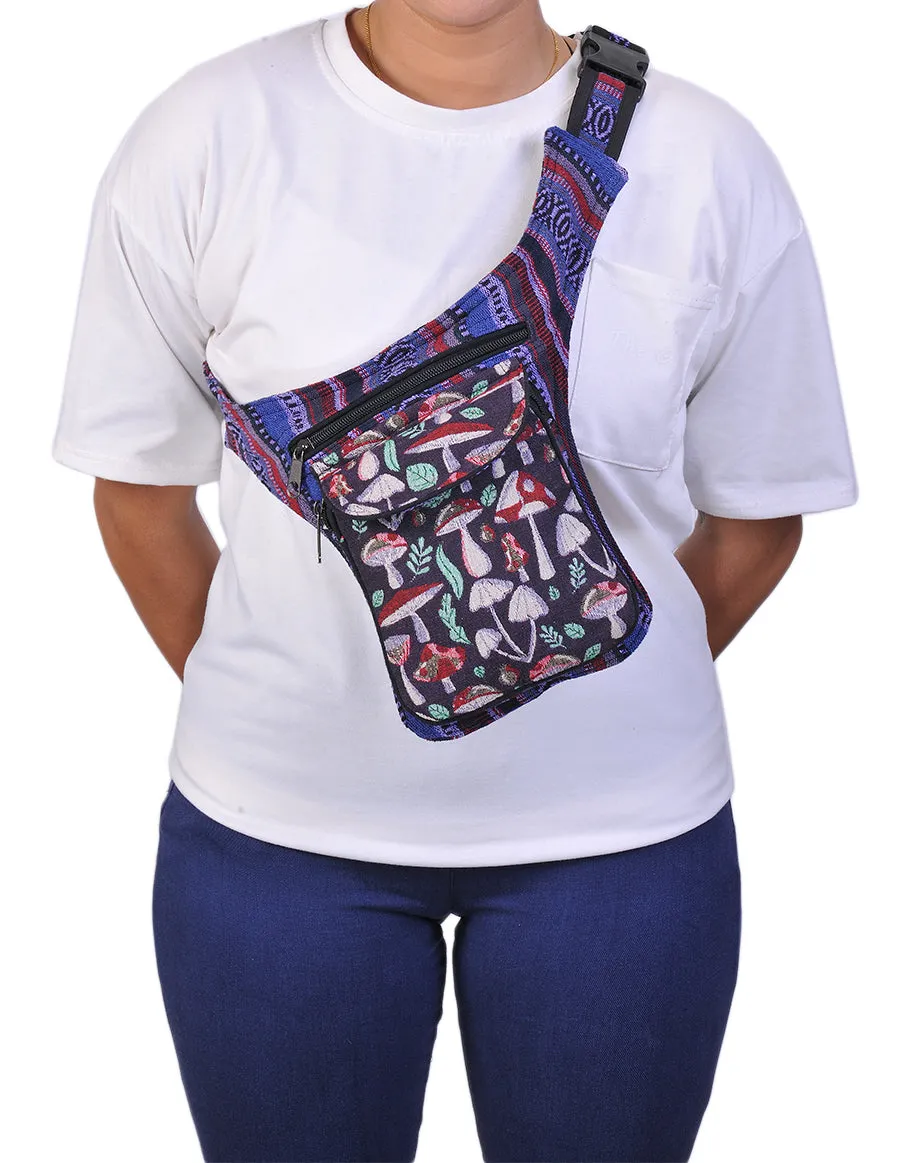 Mushroom Print Cotton Fanny Pack