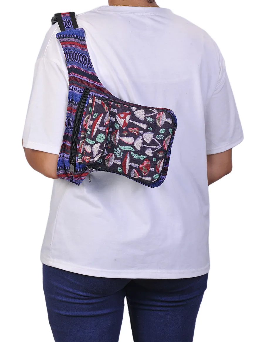 Mushroom Print Cotton Fanny Pack