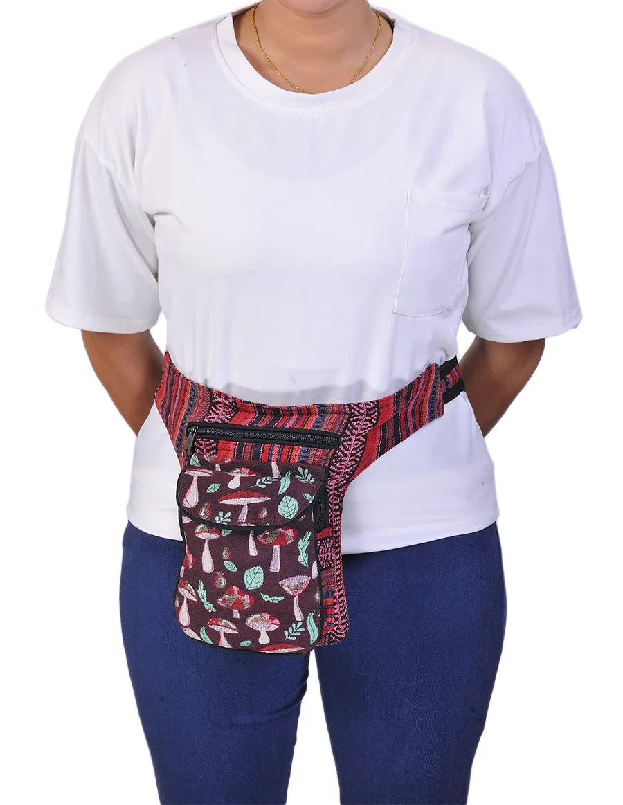 Mushroom Print Cotton Fanny Pack