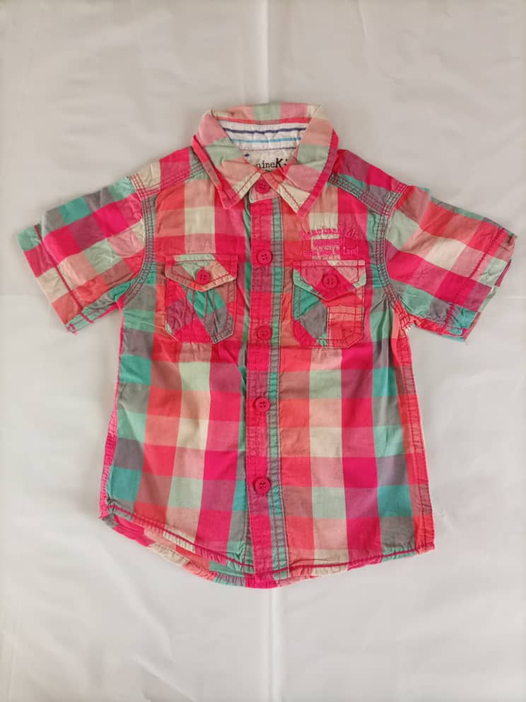 OSH KOSH Boy's Casual Check Shirt - Fushia