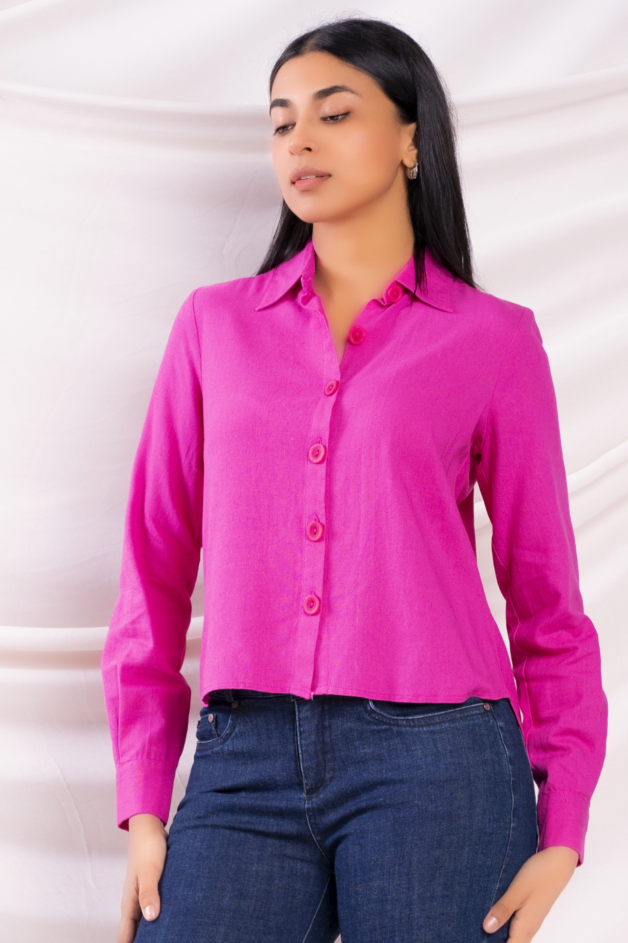 Pink Cropped Shirt