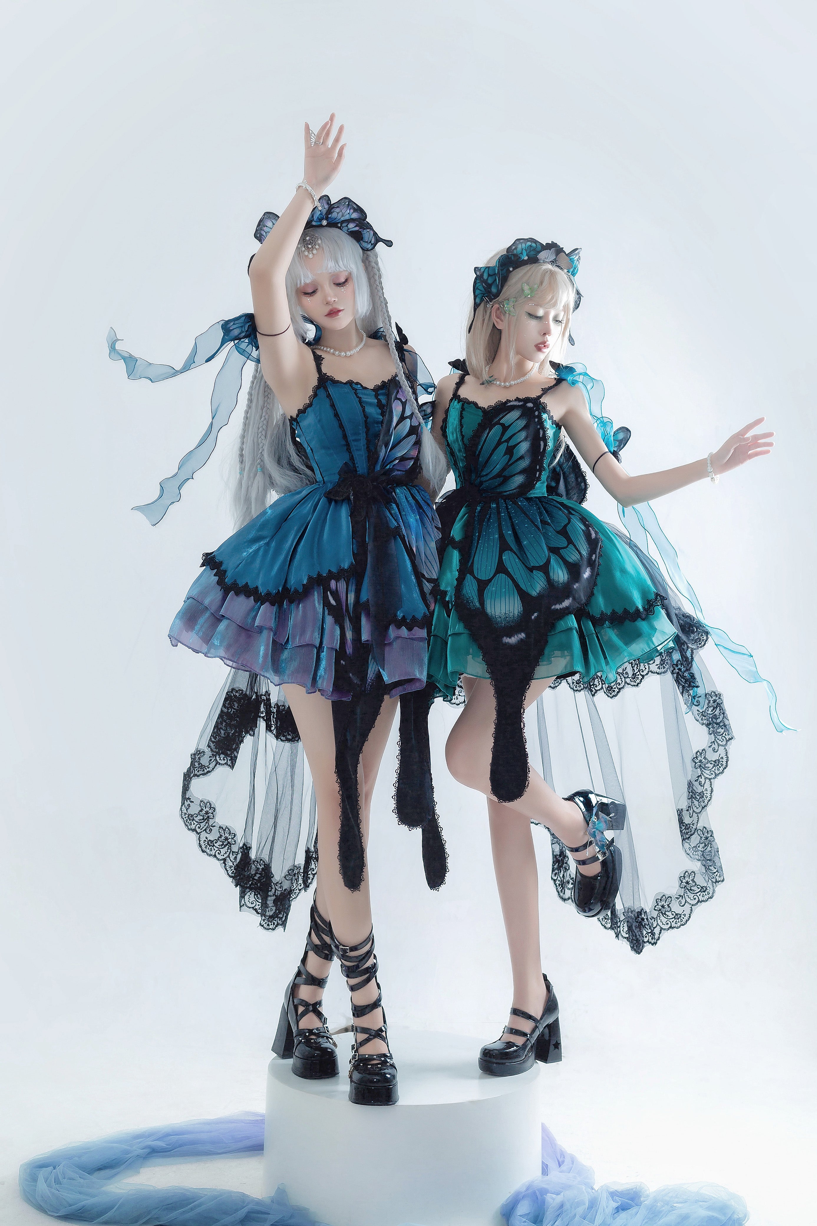 Pre-sale Monarch Butterfly Blue Lolita Dress ON1039