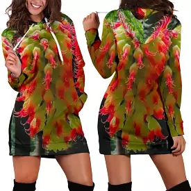 Red & Green Erica Hoodie Dress