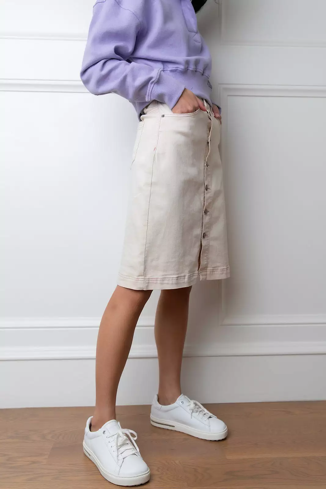 Remington Ivory Button Up Skirt