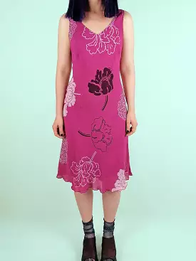 S. OLIVER Dress Dusty Rose Pink Big Flowers - size XS-S / 36