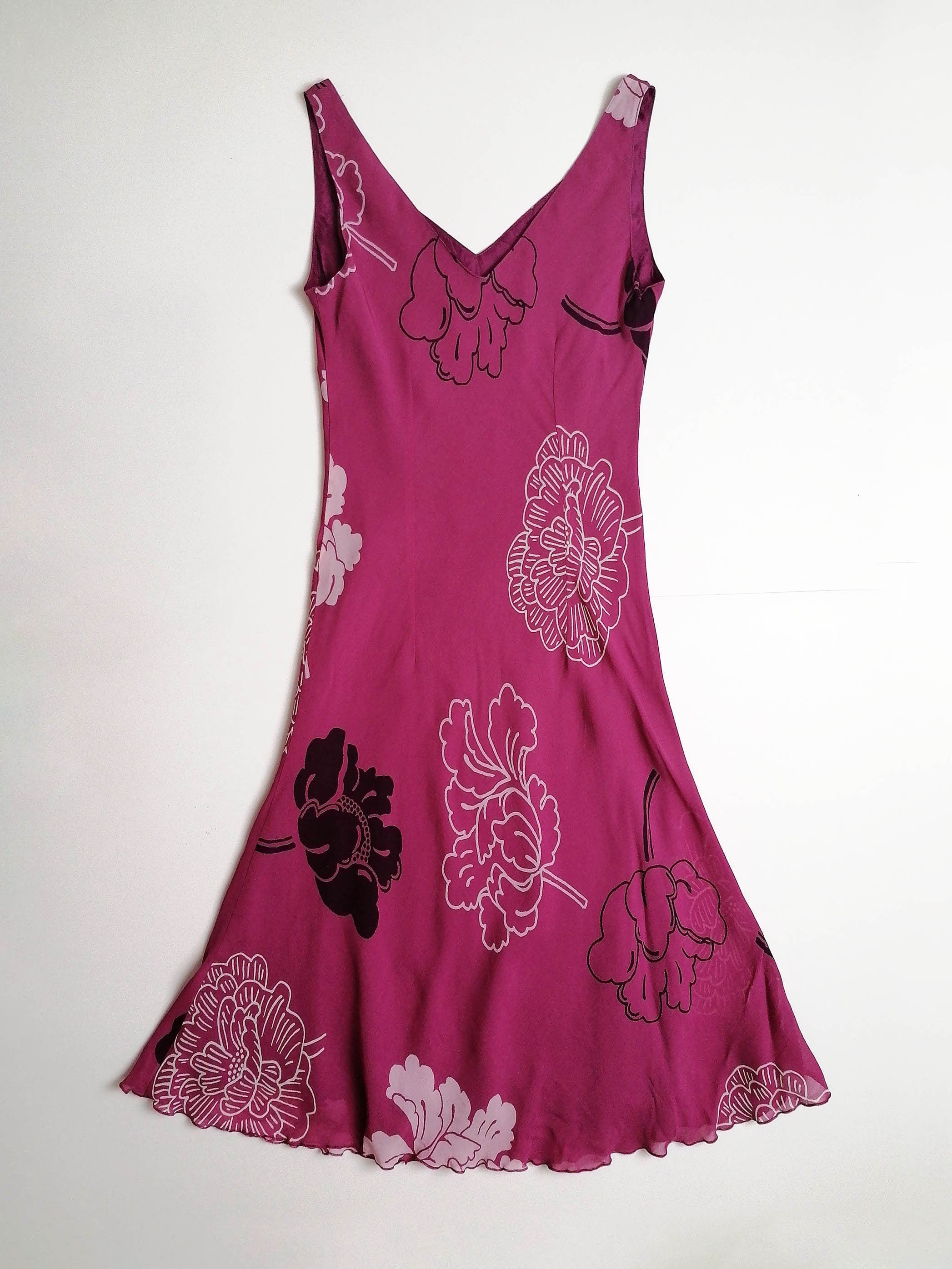 S. OLIVER Dress Dusty Rose Pink Big Flowers - size XS-S / 36