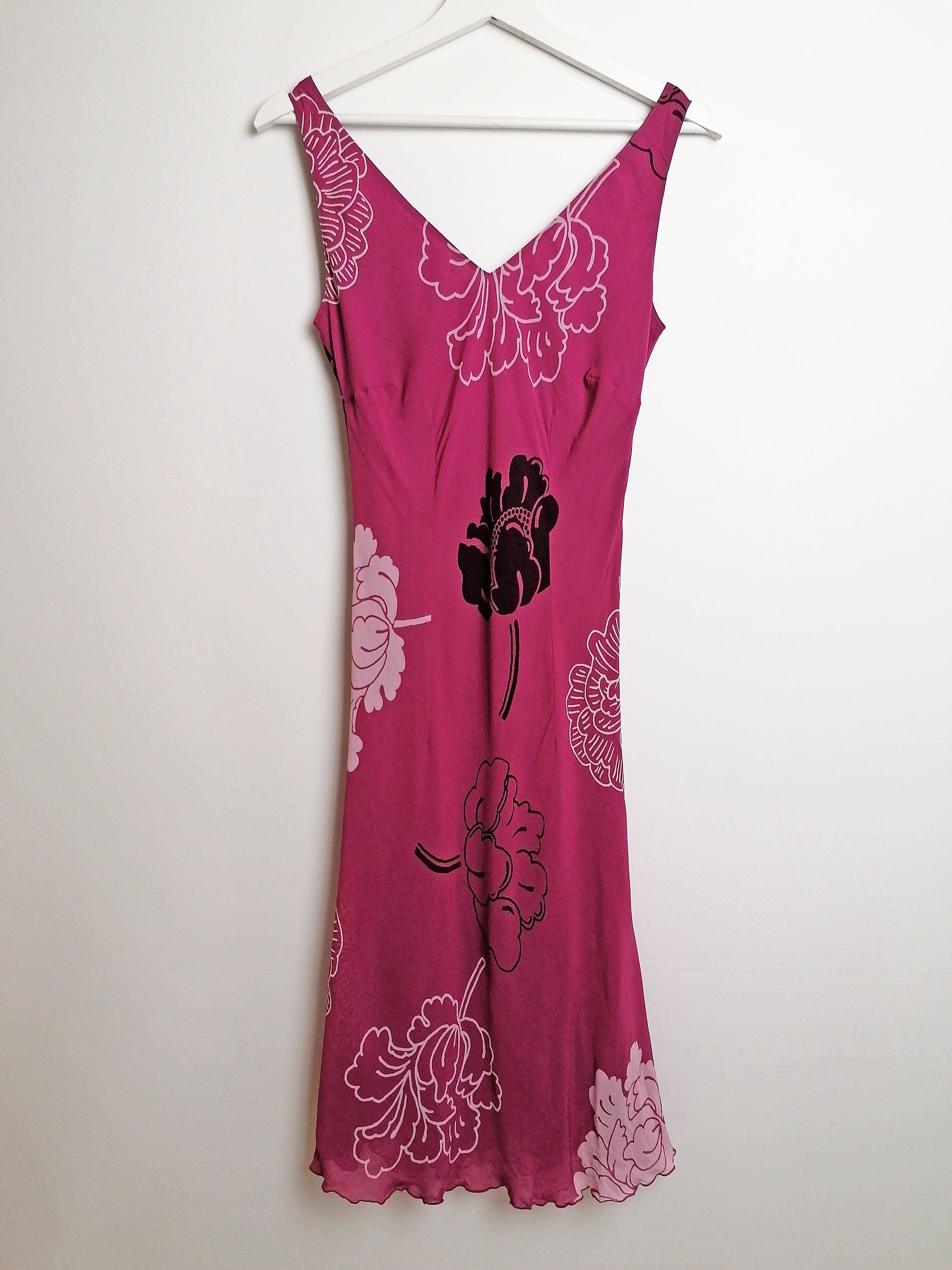 S. OLIVER Dress Dusty Rose Pink Big Flowers - size XS-S / 36