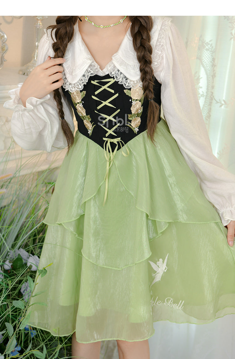 Spring Lovely Flower Girl Green Dress ON622