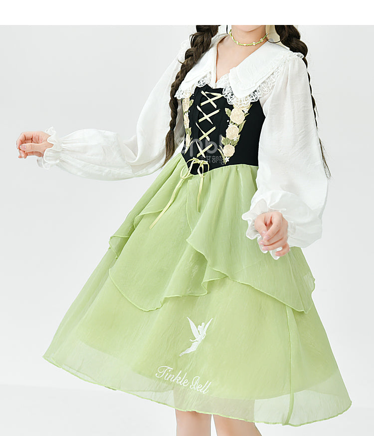 Spring Lovely Flower Girl Green Dress ON622