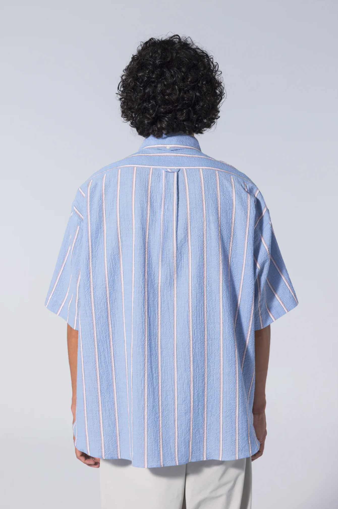 S/S Baggy Seersucker Stripe Shirt