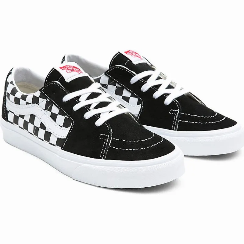 Vans CANVAS/SUEDE SK8-LOW SHOES ((CANVAS/SUEDE) BLACK/CHECKERBOARD) MEN,WOMEN BLACK